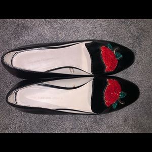 zara flower black flats